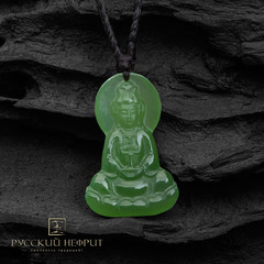 Подвес "Будда". Зелёный нефрит.