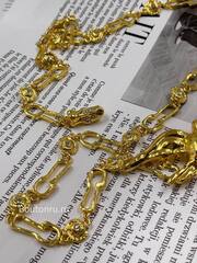 Пояс Скиап. золотистый с Птицей и звеньями в форме замочных скважин 85 см