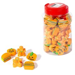 
          Ластик Alingar "Гамбургер, пряничный человек, тыква хэлоуин", синтетический каучук, фигурный, цвет ассорти, 30х25х10 мм, пластиковая банка