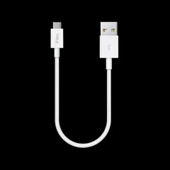 Кабель TTEC USB-C to USB-A Charge/Data Mini Cable 30см белый