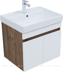 Aquanet 344791 Тумба Оптима 60 цв. дуб рустикальный/белый сатин (344791) фото