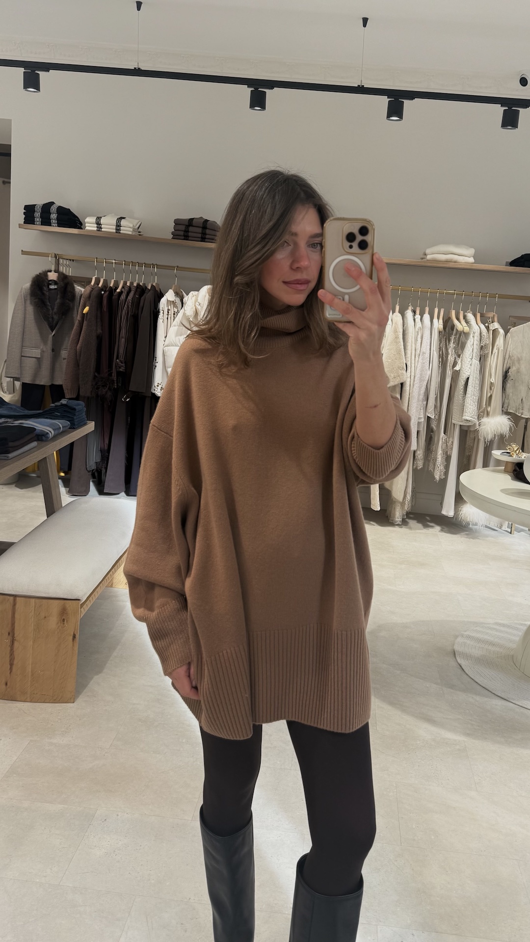 Свитер в стиле туники из 100% шерсти PREMIUM QUALITY