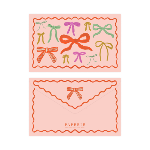 Открытка-конверт для карты, Бантики 7*11 см, 1 шт.