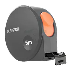 Рулетка "Home Series Gray" Deli HT8519C  5м х 19мм, эксклюзивный дизайн, корпус - высококачественный софттач пластик