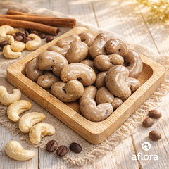 Кешью в шоколаде белом и молотым кофе с корицей /100 гр