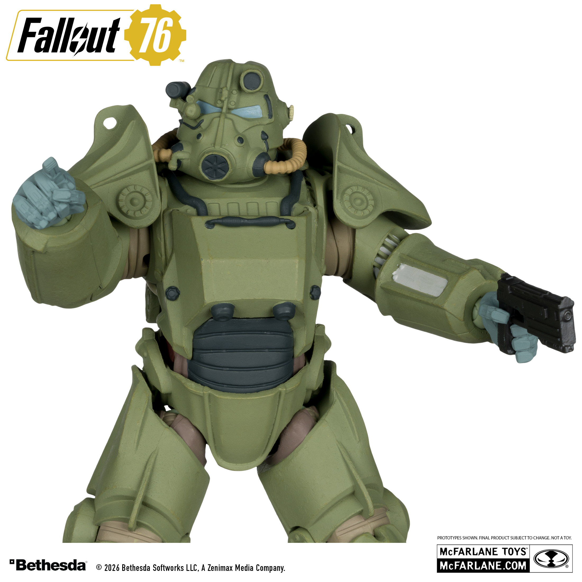Фигурка Военная броня T-45 из Fallout 76 McFarlane Gaming Edition Red Platinum Edition