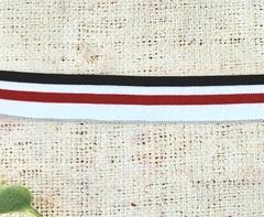 Подвязы трикотажные, ш. 2,5 см, L 89 см, белый с чёрным/красным