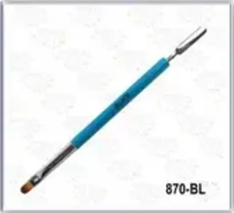 Кисть для геля с лопаточкой GELLAKTIK Голубая 870-BL