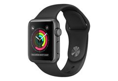 Apple Watch Series 2, 38 мм, корпус из алюминия цвета серый космос, спортивный ремешок чёрного цвета