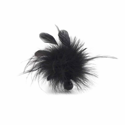 Bijoux Indiscrets POM POM FEATHER TICKLER Кисточка перьевая черная