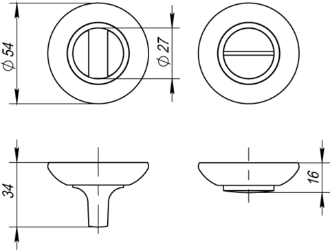 Ручка поворотная BK6 RM SN/CP-3