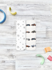 Сет из 2х пелёнок Mjölk Retro Cars/Звёзды