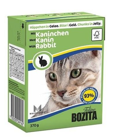 BOZITA консервы для кошек кусочки в желе с кроликом 370 г