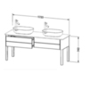 Duravit Luv База напольная, для двух раковин 743x1788x570, 2 выдв.ящика, цвет светло-голубой шелковисто-матовый LU9562B9797