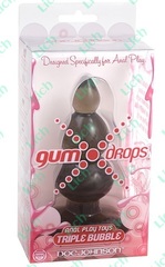Серая анальная пробка GUM DROPS TRIPLE BUBBLE