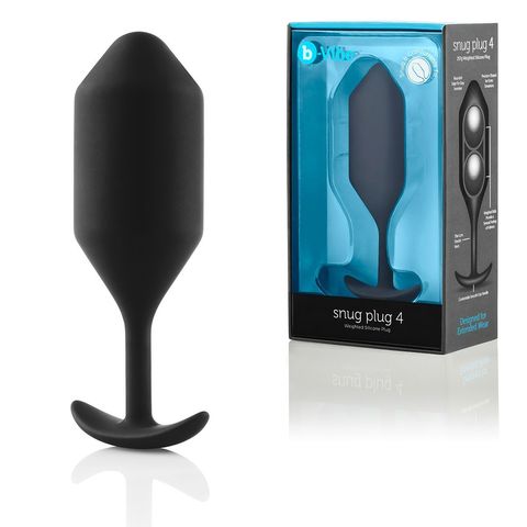 Чёрная пробка для ношения B-vibe Snug Plug 4 - 14 см. - b-Vibe BV-010-BLK