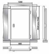 Дверной блок с распашной дверью POLAIR 1200х2300 80 мм