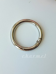 Silver ring carabiner, D 38 mm