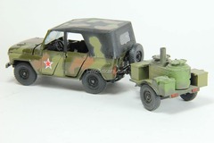 UAZ-469 khaki with trailer field kitchen camouflage Agat Mossar Tantal 1:43