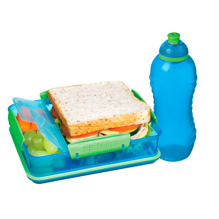 Набор Sistema "Lunch": ланч-бокс и бутылка, цвет Голубой