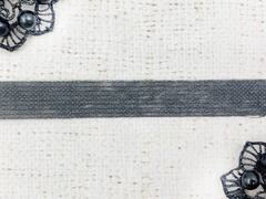 Нитепрошивная кромка по долевой клеевая, ш. 15 мм, чёрный