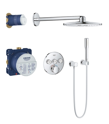 Душевая система GROHE Grohtherm SmartControl Perfect с душевым гарнитуром и верхним душем Rainshower 34705000