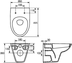 Подвесной унитаз CERSANIT PARVA Clean On DPL EO