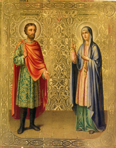 Икона святые Адриан и Наталия на дереве на левкасе мастерская Иконный Дом