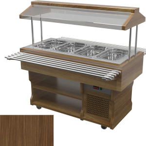 Салат-бар тепловой островной Gastrolux ТМ-157/4GN/W/НП-2-15/КНПС Орех Линкольн H1714 ST10