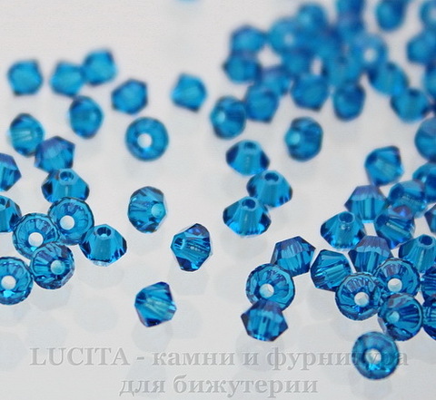 5328 Бусина - биконус Сваровски Capri Blue 3 мм, 10 штук