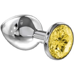 Анальная пробка Lola Toys Diamond Sparkle Large серебро_желтый