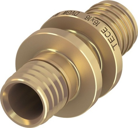 TECE TECEflex соединение 16x16 мм труба-труба латунное равнопроходное (766016)