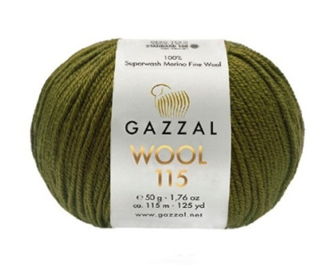 Пряжа Gazzal WOOL 115 3326 аспарагус (уп.5 мотков)