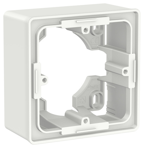 Подъемная коробка для открытой установки на 1 пост. Цвет Белый. Schneider Electric Unica New. NU800218