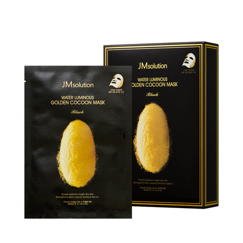 Омолаживающая маска с протеинами кокона золотого шелкопряда WATER LUMINOUS GOLDEN COCOON MASK BLACK, 10 штук