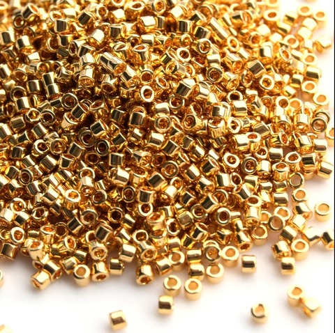 DB-0031 Бисер цилиндрический Миюки делика 11/0 /Miyuki delica 11/0 24KT Gold Plated