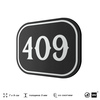 Номерок на дверь квартиры 409, для кабинета, офиса, шильдик 9 х 7 см, черный, Айдентика Технолоджи