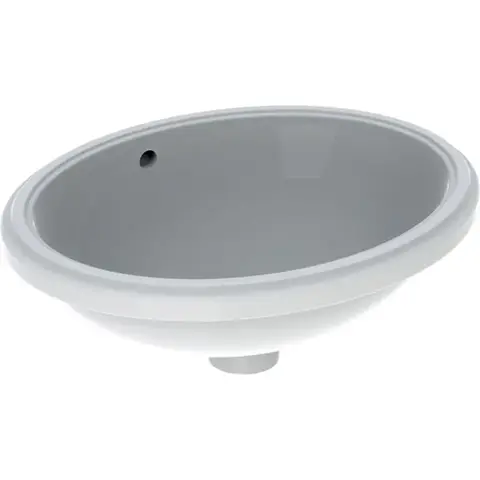 Geberit VariForm Раковина с установкой под столешницу овальной формы, Т1=42х33 см, без отв. под смеситель, с отв. перелива