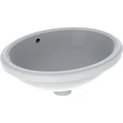 Geberit VariForm Раковина с установкой под столешницу овальной формы, Т1=42х33 см, без отв. под смеситель, с отв. перелива фото