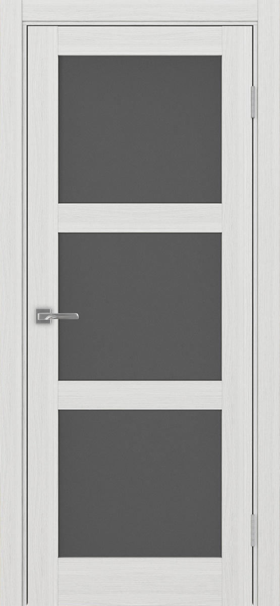 Дверь межкомнатная Оптима Порте Турин 530.222, цвет серебристый ясень, экошпон, стекло графит