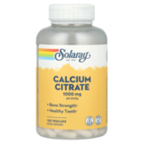 Цитрат кальция 1000 мг, Calcium Citrate 1000 mg, Solaray, 120 растительных капсул 1
