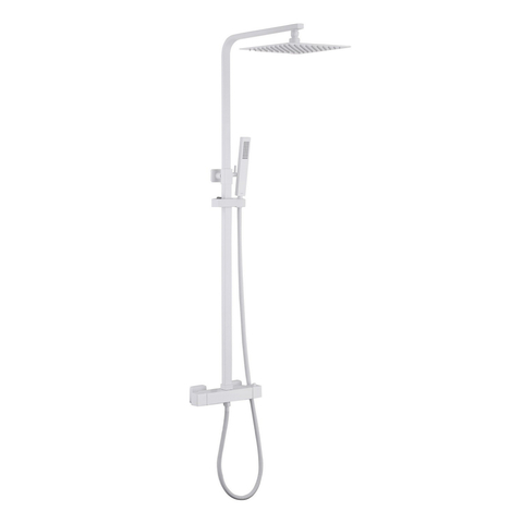 Abber AF8260WL Душевая стойка Abber Daheim AF8260WL с термостатом без излива, белый матовый