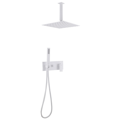 Abber AF8221W Душевая система Abber Daheim AF8221W скрытого монтажа без излива, белый матовый
