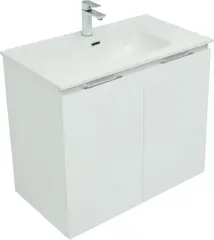 Aquanet 274112 Тумба с раковиной Алвита new 80 подвесная 2 дв.цв.белый матовый (274112) фото