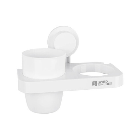 Стакан настенный для зубных щеток, материал: пластик, белый