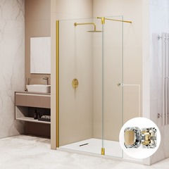 RGW 351005413-16 Душевая перегородка 110*30*195 RGW WA-054Gb (WA-010Gb + Z-072Gb) Золото браш/Прозрачное/8 мм фото