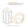 RGW 33328288-34R Душевой уголок 80*80*200 RGW SV-82-B "R" Трапеция/Чёрный/Тонированное(серое)/8 мм