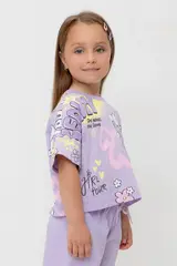 фуфайка  для девочки  КР 302695/пастельно-лиловый,позитив к541