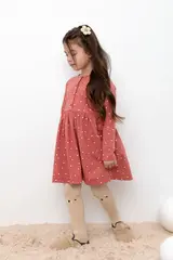 платье  для девочки  КР 5632/пыльный кедр,маленькие желуди к401