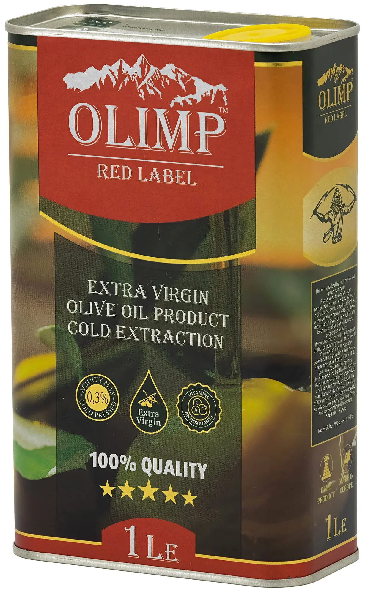 Масло оливковое ж/б Olimp red label Extra Virgin 1 л (Греция) Масло оливковое ж/б Olimp red label Extra Virgin 1 л (Греция)